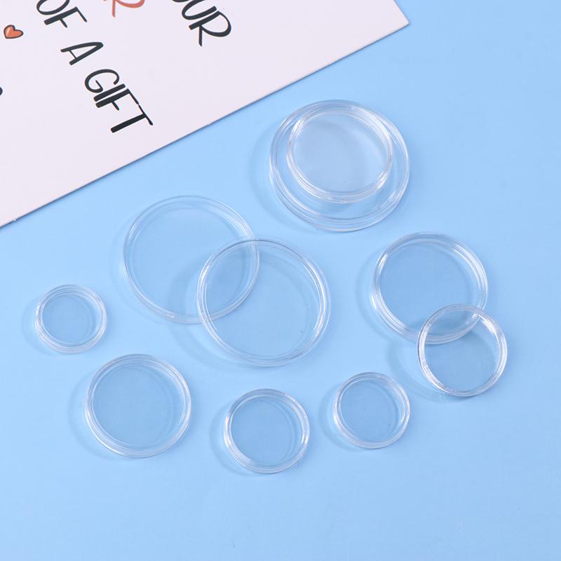 10Pcs 9Sizes 18-40Mm Clear Plastic Protector Capsules Containers Case For Token Coin Collection Transparent Holder Boxes