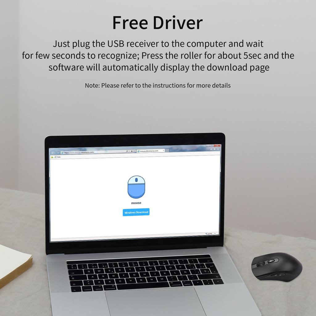 DOSMONO 2,4G Беспроводная интеллектуальная голосовая мышь-переводчик с 6 кнопками для ноутбука, ПК, компьютера, поддержка Windows