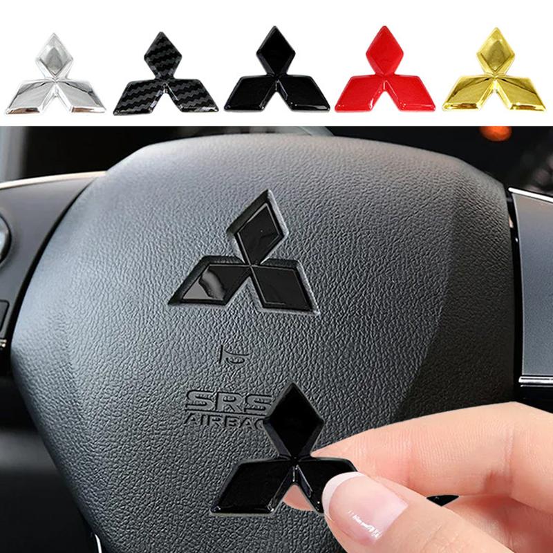 Наклейка-чехол на логотип руля автомобиля Для Mitsubishi Outlander Lancer ASX Eclipse L200 Pajero Delica EVO Attrage Детали интерьера