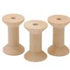 20Pcs Vintage Wood Spools Unfinished Light Yellow 30x22mm DIY Sewing Thread Twine Bobbin Craft Supplies for Weaving