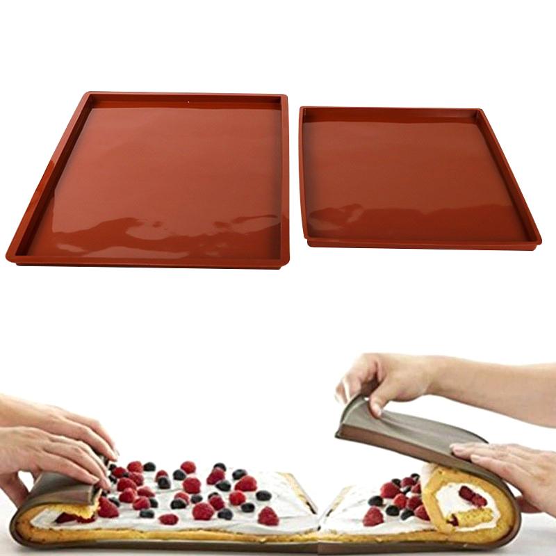 1 шт. силиконовый противень для швейцарского рулета, форма для выпечки швейцарского рулета, силиконовая форма для желе с антипригарным покрытием, коврик для выпечки, силиконовая форма