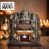 Retro Fall Mantel Centerpieces Wooden Autumn Figurine for Thanksgiving And Halloween Decor, Reading Character Ornaments Theme Desk Accessories