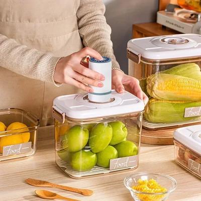 Вакуумный ящик для хранения пищевых продуктов, герметичный ящик для хранения свежести, диспенсер для еды большой емкости, прозрачный контейнер для хранения с вакуумным насосом