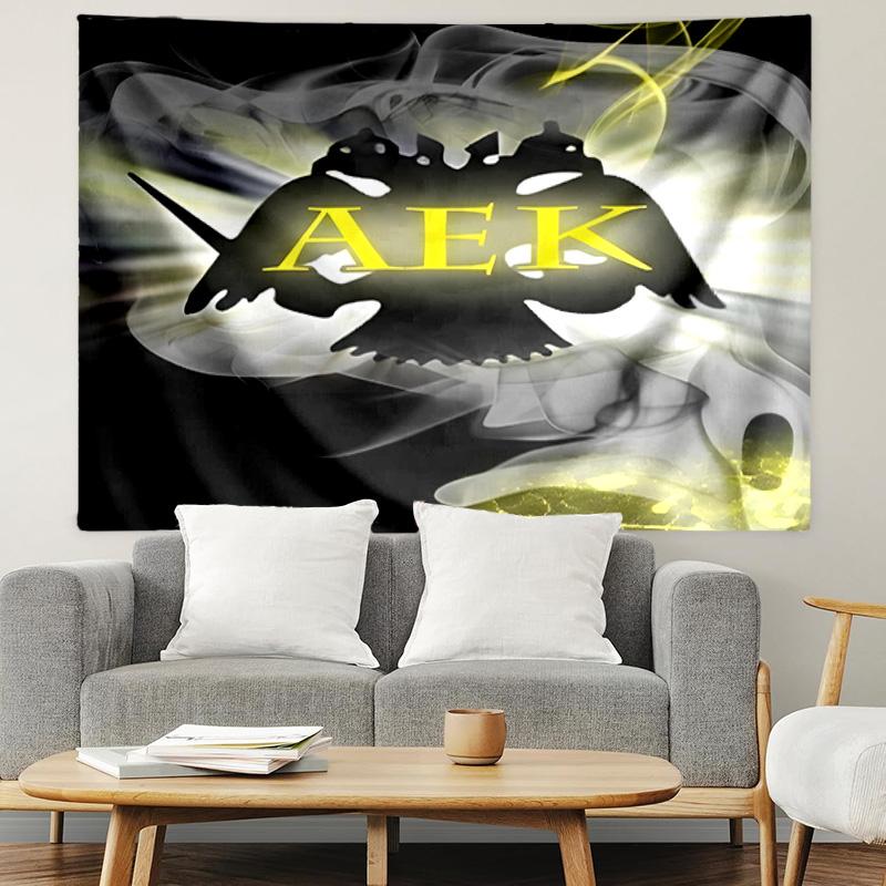 AEK Athens FC Print Tapestry, Lightweight Wall Hanging, for Bedroom, Dorm, Living Room, Home Art Decor, Birthday Christmas Gift for Friends