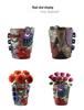 Mayan Abstract Colorful Resin Flower Pot for Garden & Living Room Décor, Green Plant Succulents & Bonsai Display