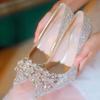 French High Heels Summer Women's New Crystal Shoes Wedding Shoes Bridal Shoes Main Wedding Shoes Wedding Niche