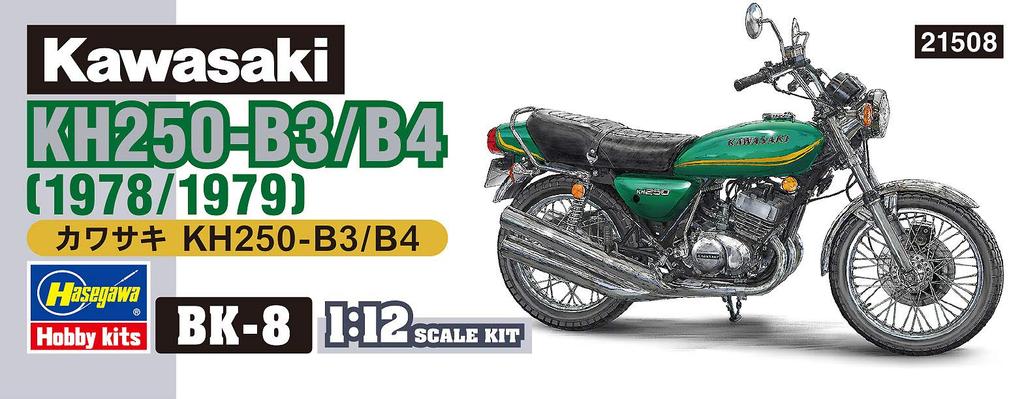 Hasegawa Bike Series Kawasaki Plastic Model BK8 1/12 KH250-B3/B5