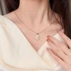 Серебряное колье-роза S925 и серьги из белого перламутра со стразами
