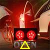 2x LED Car Door Opening Warning Lights Wireless Magnetic Induction Strobe Flashing Anti Rear-end Collision Safety Lamps