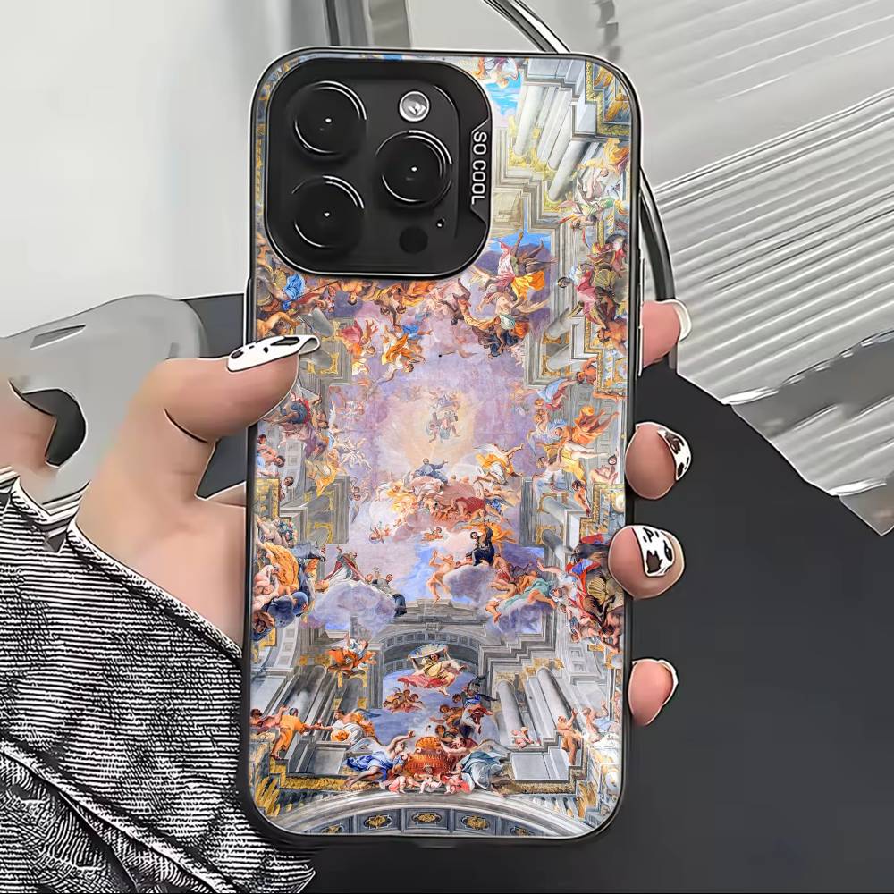 R-Renaissance art Painting Phone Case For iPhone 17,16,15,14,13,12,11 Plus,Pro Max,XS,Colored Silver Plated Inside Cover