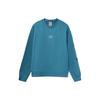 Li Ning Skateboard Series Fun Print Sports Crewneck Sweatshirt Men Sweatshirt Blue AWDR477-2