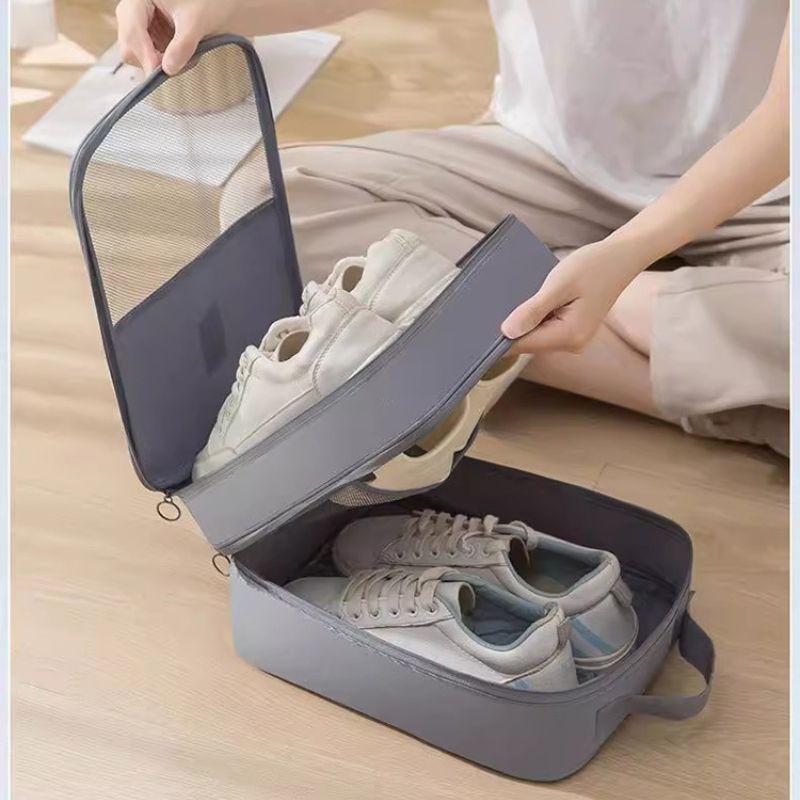 Travel Shoe Bag Portable Dustproof Waterproof Storage Pouch With Mesh Window For SneakersSports ShoesLuggage Gym Use