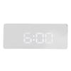 LED Mirror Digital Alarm Desk Clock Large Display 1224 Hour Format Snooze Mode Adjustable