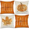 Fall Pillow Covers 18x18 Set For Fall Decor Maple Leaves Happy Outdoor Fall Pillows Decorative Throw Pillows 4pc