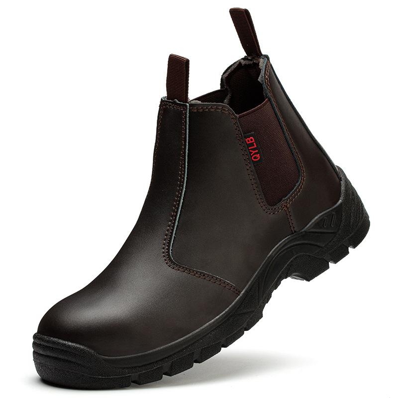 Мужская мода стальной подносок рабочие защитные ботинки мягкая кожа рабочая обувь инструментальная безопасность челси ботильоны боты защитная обувь