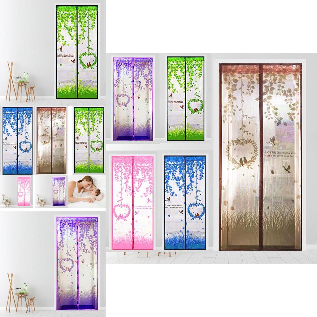 Tulle Door Magnetic Closing Mesh Mosquito Net Cartoon Window Curtain Screens