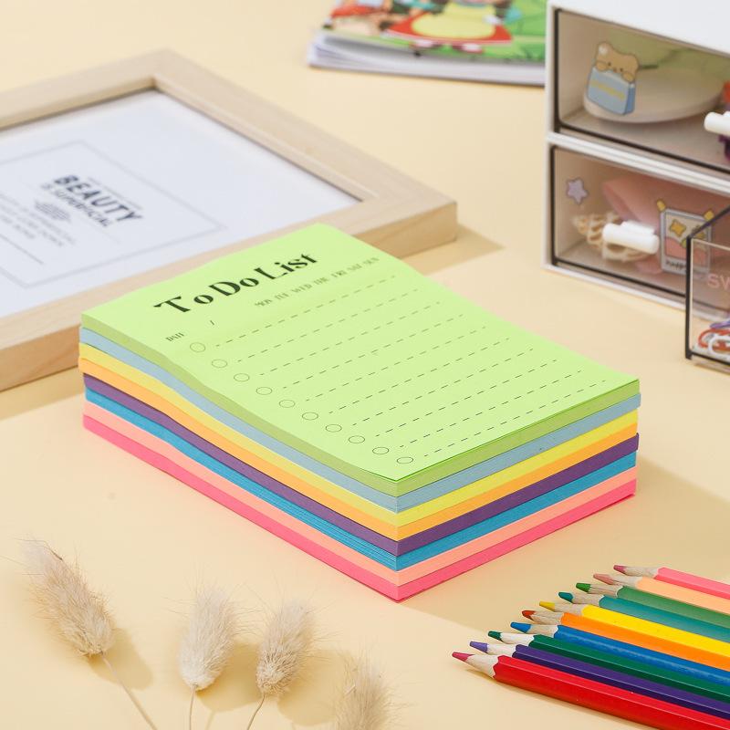 Fluorescent Colorful Portable Tearable Adhesive Sticky Notepad For Schedule Planning And Listing