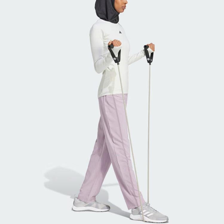 adidas Тренировочные брюки однотонные трикотажные спортивные брюки с логотипом женские брюки фиолетовые IT9172