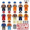 1815  City Series of Construction Project Human Model Small Particle Assembling Building Block Toys