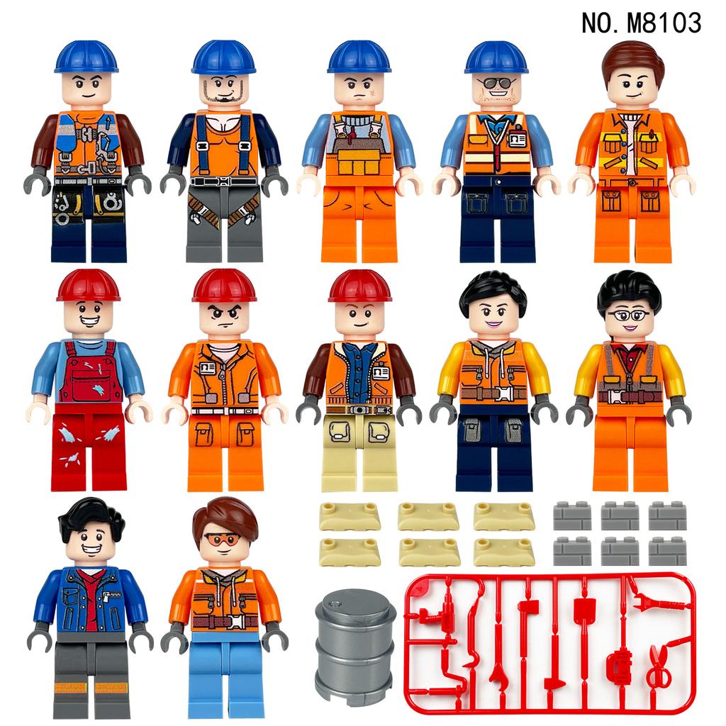 1815 City Series of Construction Project Human Model Small Particle Assembling Building Block Toys