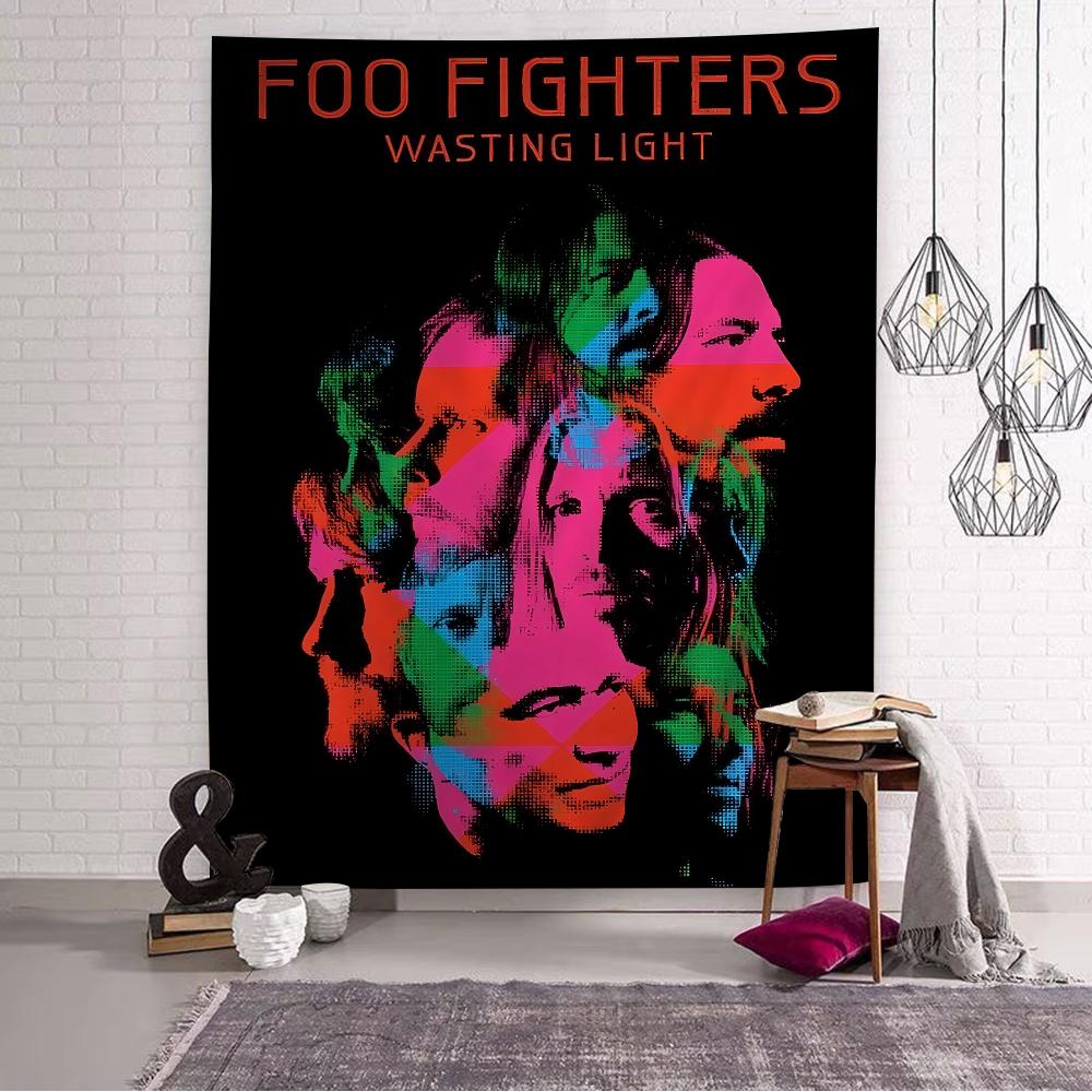 Группа Foo Fighters Настенный гобелен Арт-печать Японский настенный гобелен Аниме Настенное панно Декор для дома
