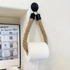 Vintage Hemp Rope Toilet Paper Holder Retro Wall Mounted Tissue Rack for Bathroom Storage Organizer No Drill Decor