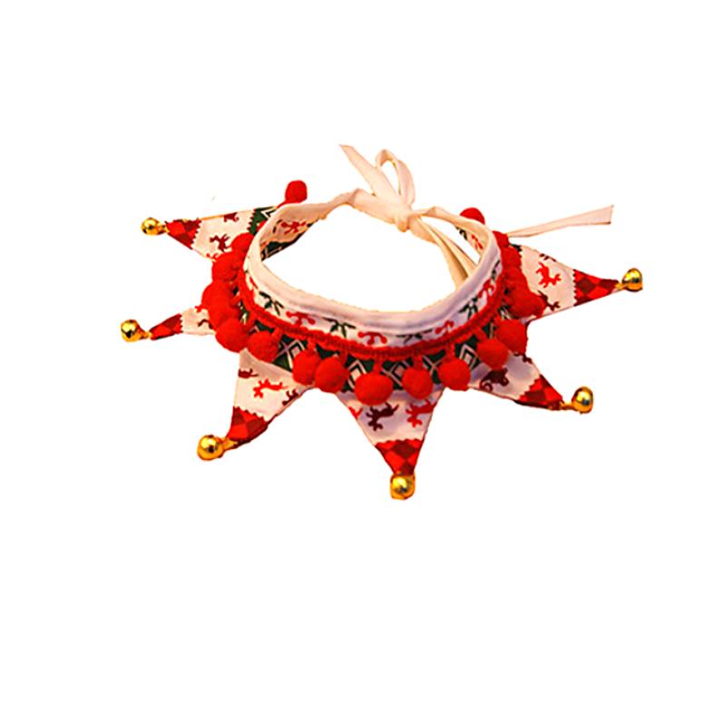 Рождественский регулируемый шарф для кошек, ожерелье с колокольчиком, бандана, плюшевый ошейник для собаки, милый рождественский рождественский подарок