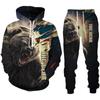 Spring Autumn Hunting Bear Bow Hunter Camouflage 3D Print Mens Tracksuit Unisex Hoodies Jogging Pants 2Pcs Sets Clothing Outdoor