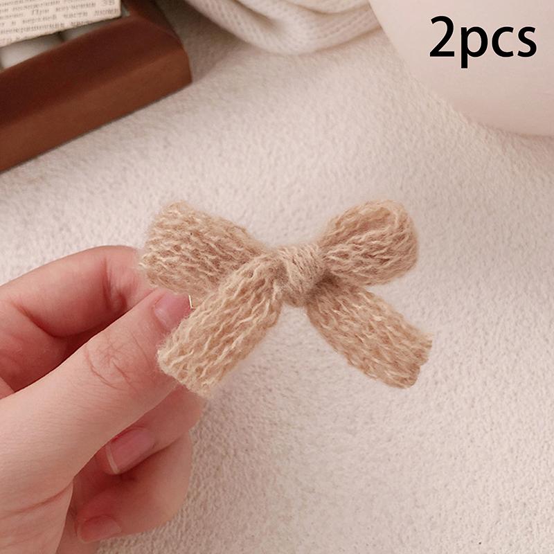2 шт., сладкие, милые, красочные, осенне-зимние, заколки-банты, модные, допаминовые, боковые зажимы для женщин и девочек, кавайные аксессуары для волос, подарки