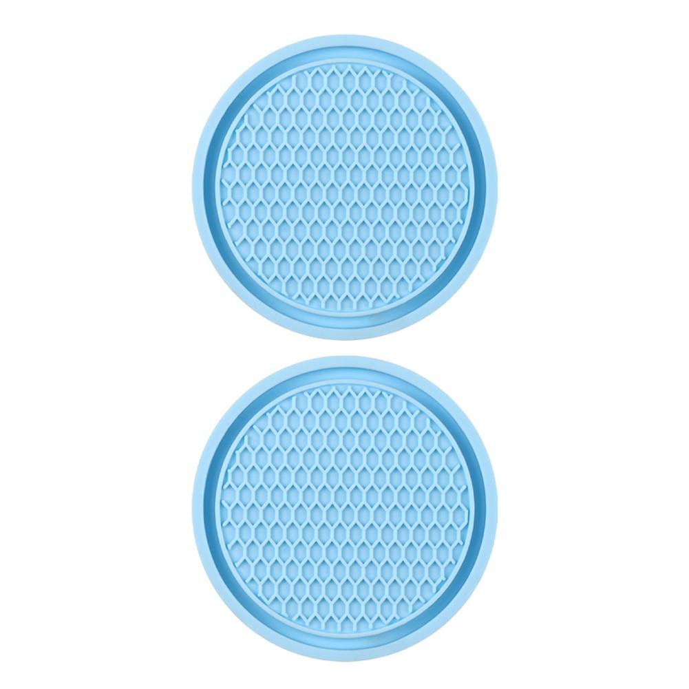 Мягкий коврик для чашки с клеем, противоскользящая портативная подставка для 2 шт. автомобильных подстаканников