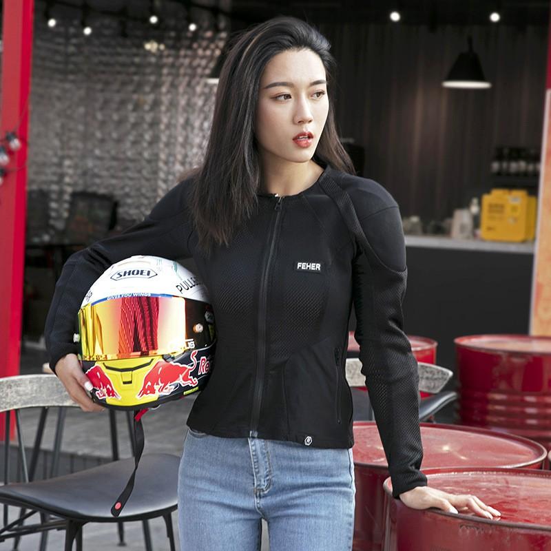 Womens Motorcycle Riding Jacket With CE Armor Protection Breathable Mesh Racing Gear