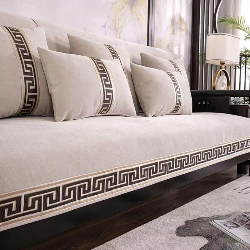 Китайский чехол для дивана, синель, подушка для дивана, износостойкий чехол для дивана, универсальная подушка для дивана, противоскользящая подушка для дивана из цельного дерева