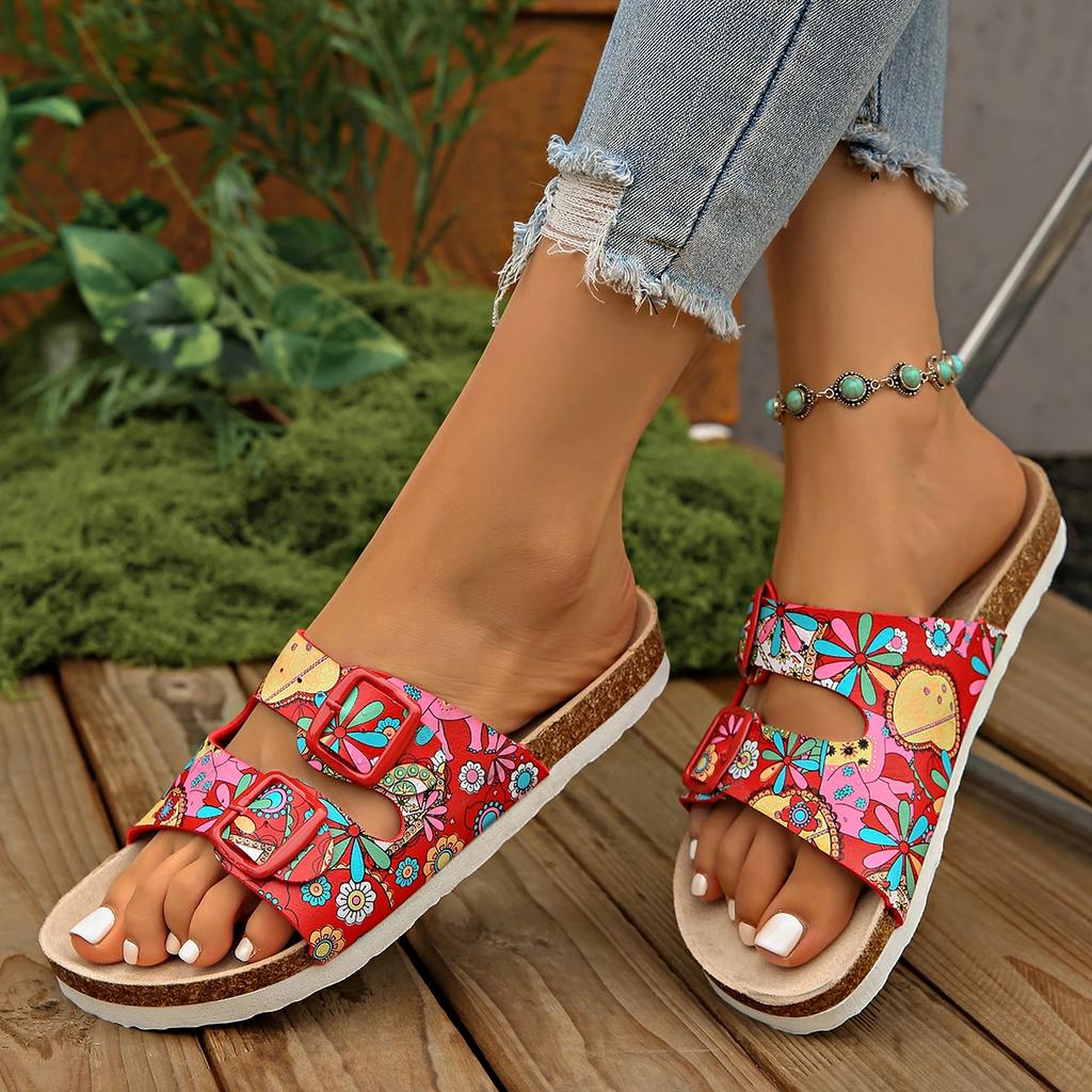 Fashion Summer Women Slippers New Comfortable Fashion Flats Sandals Anti-slip Slippers Buckle Beach Shoes Slides Women Zapatos De Mujer