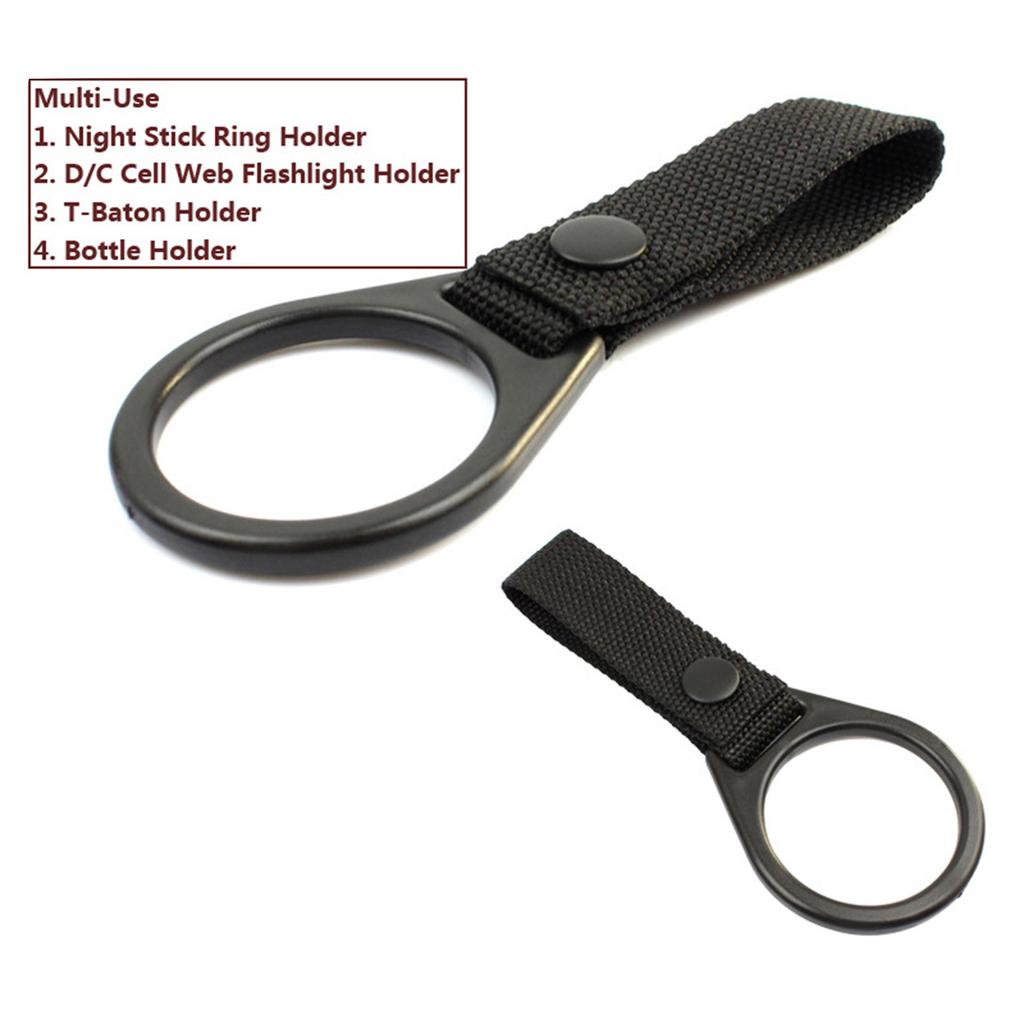 Night Stick Ring Holder Slide-On Duty Belt Ring Holder For C/D Cell Flashlight Black Ring Durable for Hunting