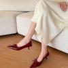 High Heels Medium Heel Red Bridal Wedding Shoes French Pointed Head Stiletto Single Shoes Femininity Bows Are Not Tired