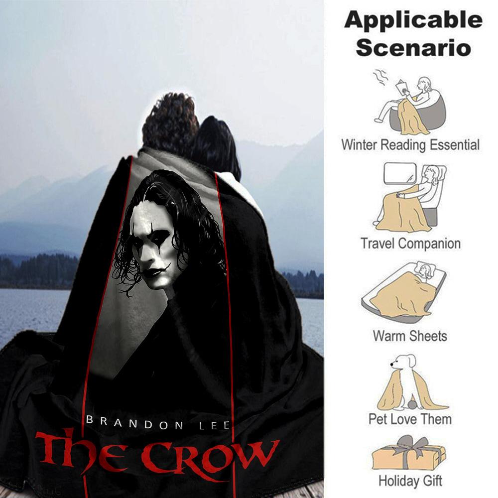 1pc Brandon Lee Crow Throw Blanket Soft Flannel, Cozy All Season Polyester Perfect for Home, Office