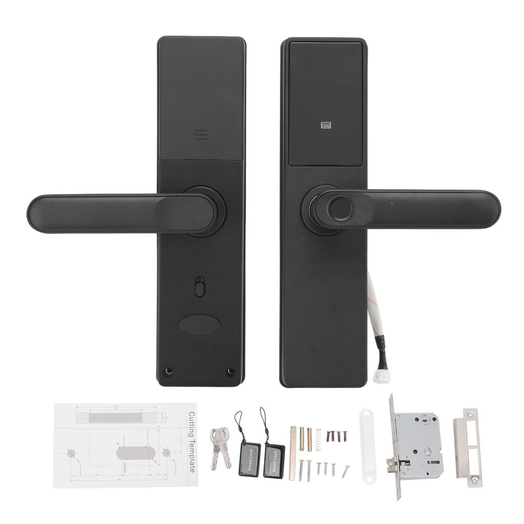 6V Smart Door Lock WIFI Zinc Alloy Black for Tuya APP Password Fingerprint Combination Lock for
