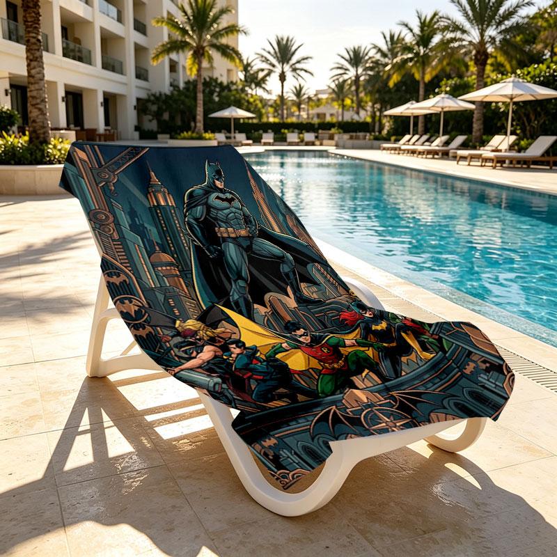 Batman Print Beach Towel Design, Soft, Lightweight. for Home Bathroom, Spa, Pool, Yoga, Surfing, Camping, Gift for Family, Friend