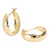 K18 Hoop Earrings 5mm X 15mm Moon Earrings Moon Shell Earrings Bullion Earrings Hoops K18 Yellow Gold [Jewelry Excelente]