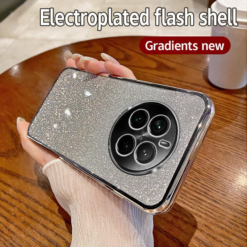 Чехол для Realme 12 Pro Чехол для телефона Realme 12Pro с блестящим покрытием, силиконовый объектив камеры, мягкая задняя крышка