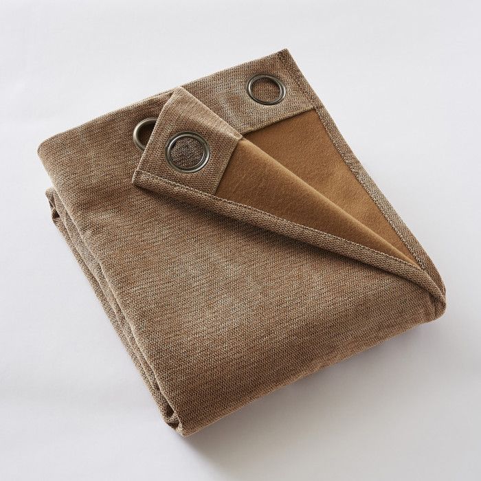 Rideau occultant phonique et thermique doublé polaire "Bjorn" 100% opaque - Bjorn Camel - 1 Panneau Occultant + Polaire 140 x 180 cm