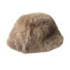 Women's Fuzzy Faux Fur Bucket Hat Winter Plush Furry Ladies Hat Fluffy Sherpa Fisherman Cap for Cold Weather