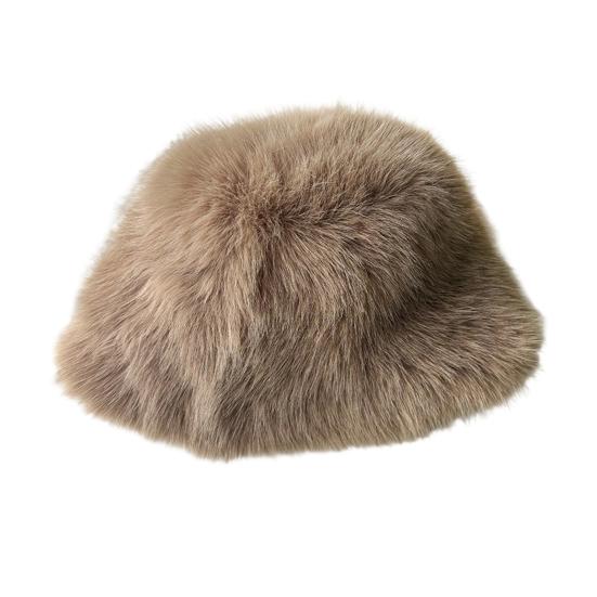 Women's Fuzzy Faux Fur Bucket Hat Winter Plush Furry Ladies Hat Fluffy Sherpa Fisherman Cap for Cold Weather