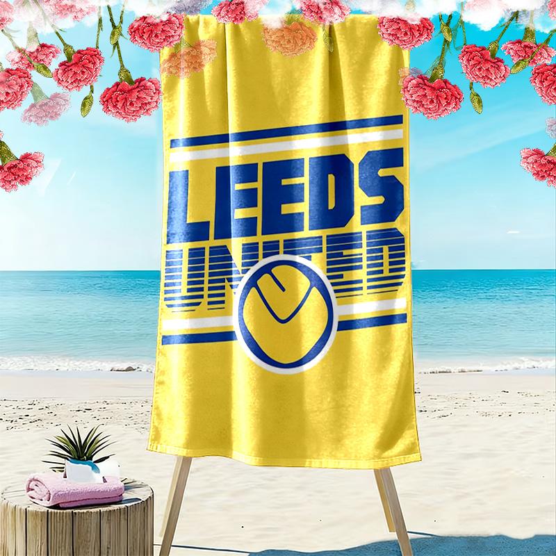 Leeds United 2D Flat Print Beach Towel, Large Soft Quick Dry Towel for Beach Camping SwimmingSSTJ0917104