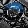 Fashion Men Watches Black Stainless Steel Strap Man Quartz Wristwatches Luxury Mens Round Dial Analog Watch Male Gift