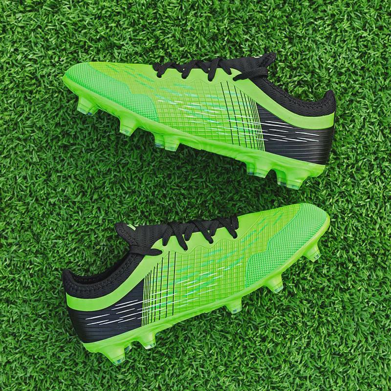 Футбольные бутсы TF Non-Slip для мужчин и подростков черного цвета — тренировочная экипировка в стиле Роналду и Месси