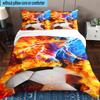 1PC Football Player In Flames 3pcs Bedding,Including 1pc Duvet Cover And 2pcs Pillowcases Perfect for Christmas,Ideal for Bedroom, Dormitory