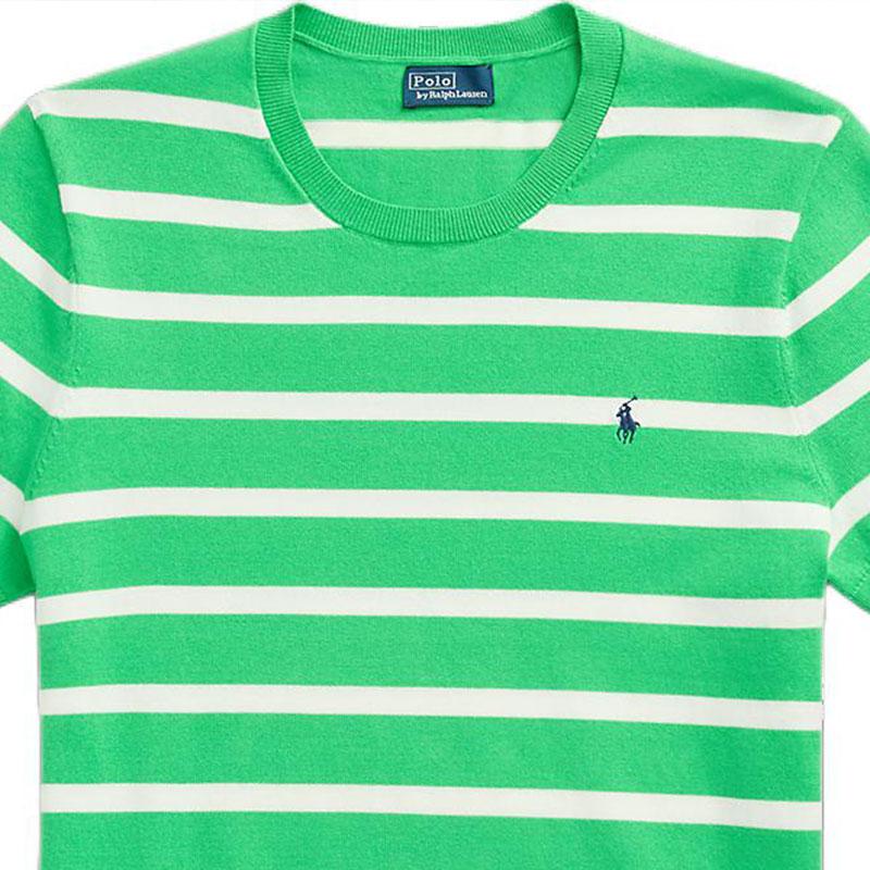 Polo Ralph Lauren Полосатый свитер с коротким рукавом Женский свитер Зеленый WMPOSWENC020949-300