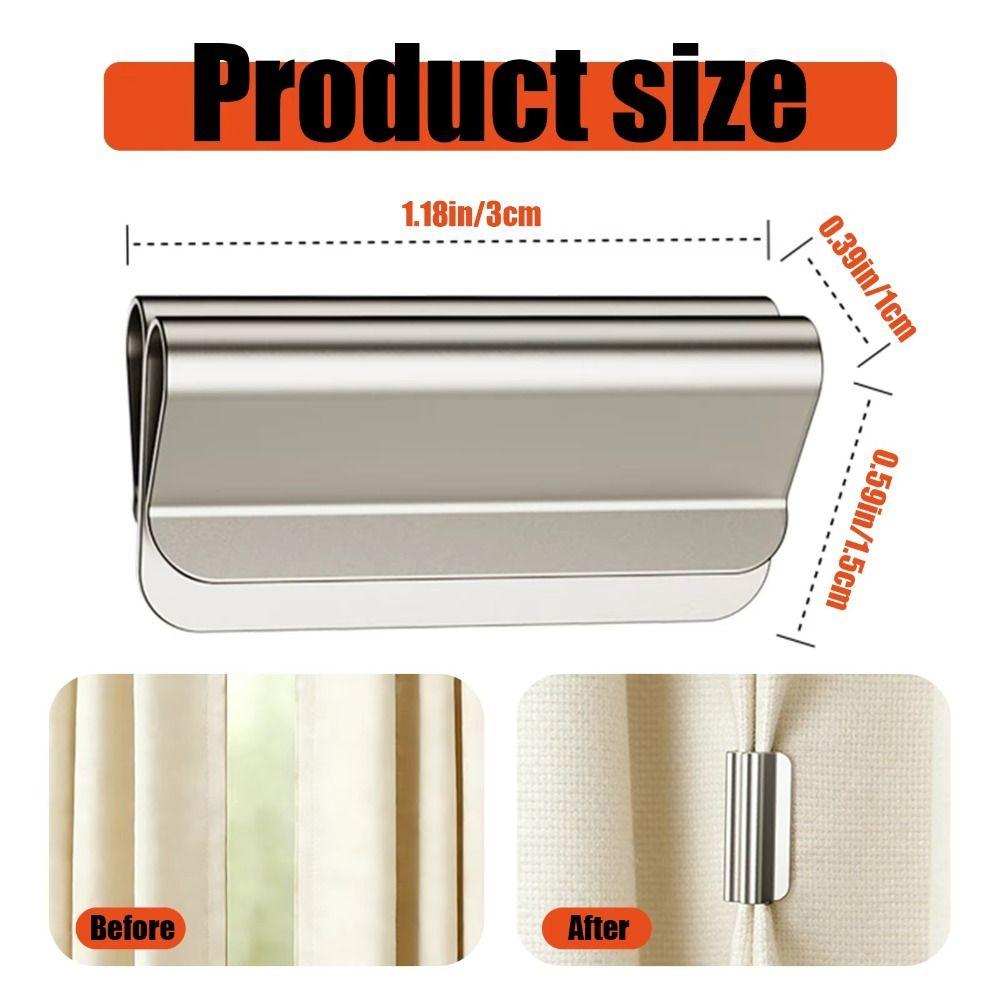 1 Pairs Metal Curtain Closure Clip Magnetic Attraction Detachable Curtain Fixing Buckle Curtain Clips Window Curtain