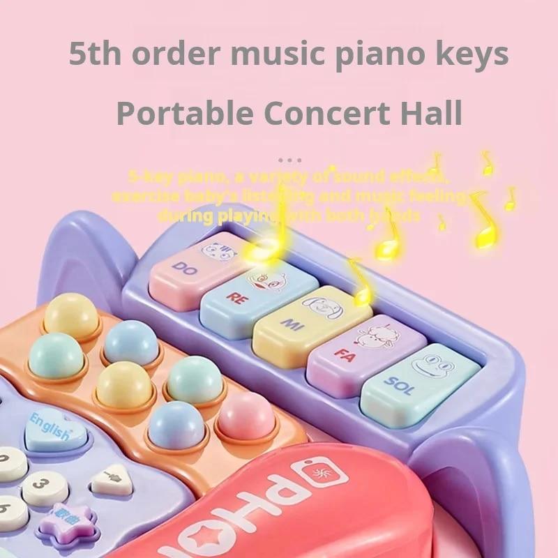 Детский игрушечный телефон, имитация стационарного телефона, детский образовательный ранний обучающий детский музыкальный сюжет, кабельный телефон